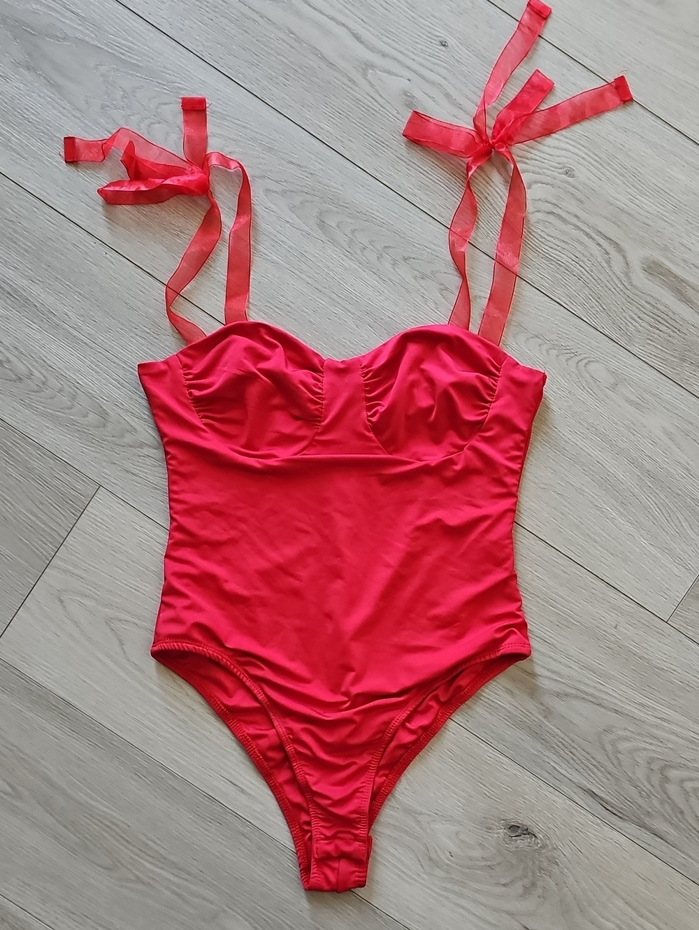 Princess Polly Jena Sweetheart Romantic Lace Red Bodysuit, Size 6